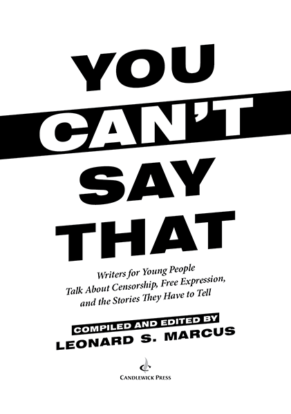 You Can't Say That title page